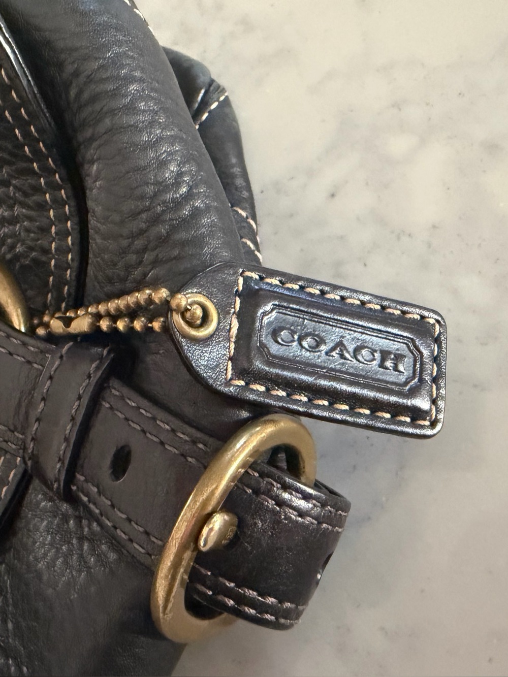 Vintage Coach "Chelsea" Black Pebble
Leather Satchel Handbag - Picture 4 of 15